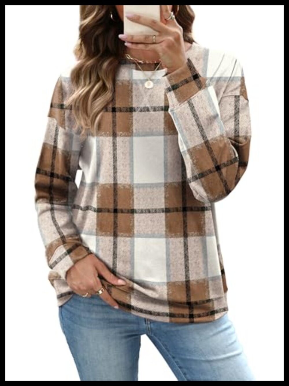 Women's Crew Neck Sweatshirt Long Sleeve Pullover Relaxed Fit Casual Top